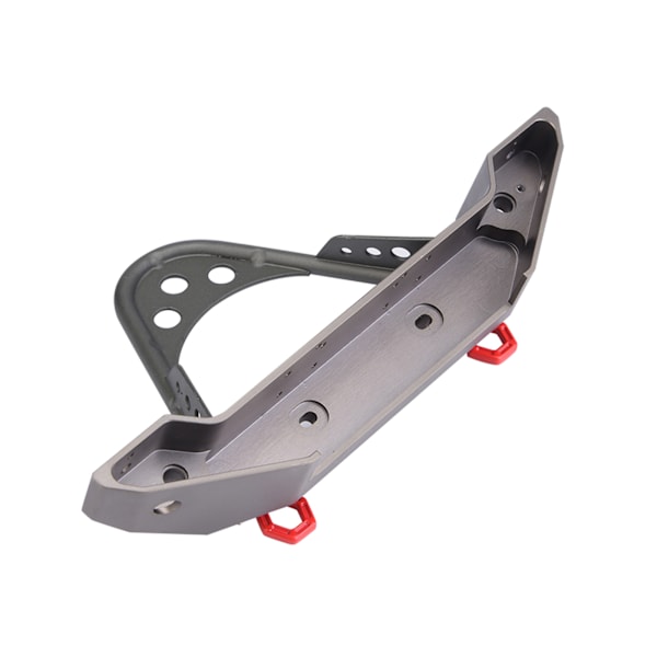 Metall fremre støtfanger med 2 LED-lys for Traxxas TRX-4 1/10 RC beltebil (titanfarge)