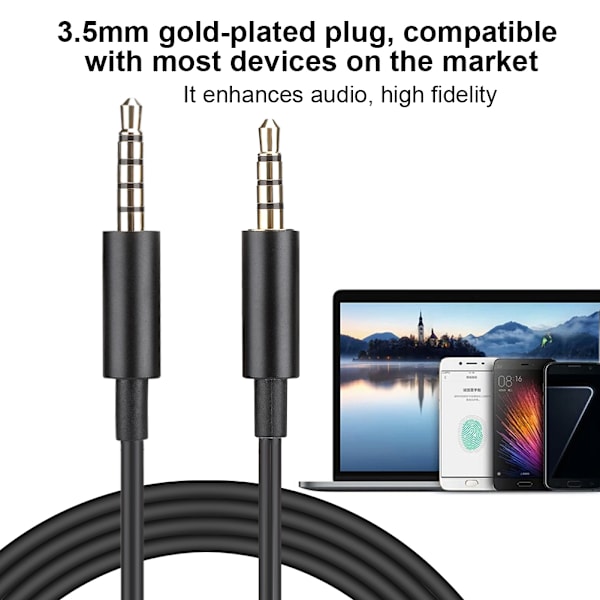 TPE Sort Bærbart Gaming Headset Hovedtelefon Audio Kabel med 3.5mm Stik til Logitech Astro A10/A40/A30/A50 Med tuning