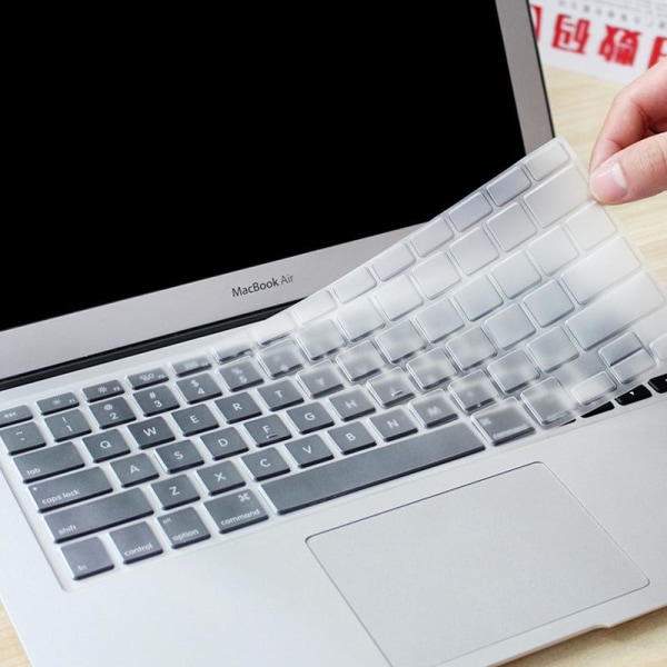 Pakke med 2 Ultratynd TPU-tastaturbeskytterfilm Kompatibel med MacBook Europe No Touch bar13(A1708) Klar til huden