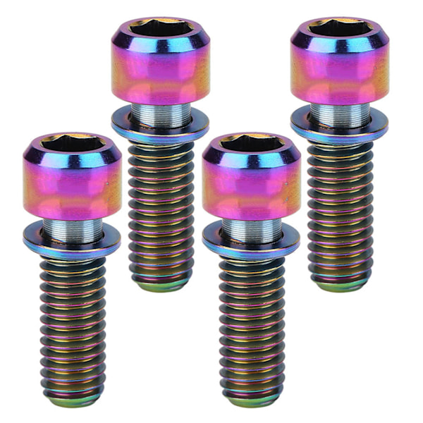 4 stk M6x18mm sykkelskivebremseklemme bolt fast skrue med pakning (flerfarget)