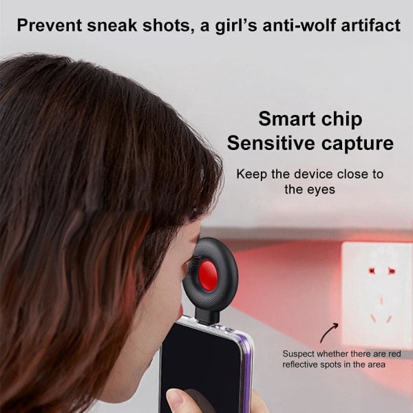 Mini trådløs spionkameradetektor - mikrolommekamera - for reiser, hotell, bad, metalldetektorer