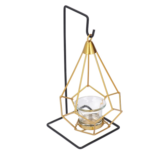 Guld Ljusstake Hållbar Metall Glas Elegant Romantisk Atmosfär Brett Använd Metall Ljusstake för Hem Kontor Bar