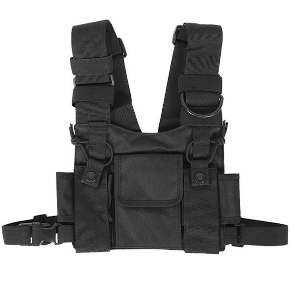 Walkie Talkie Bröst Front Pack Ficka Taktik Utomhus Väst Rig Bärväska Förvaringsväska