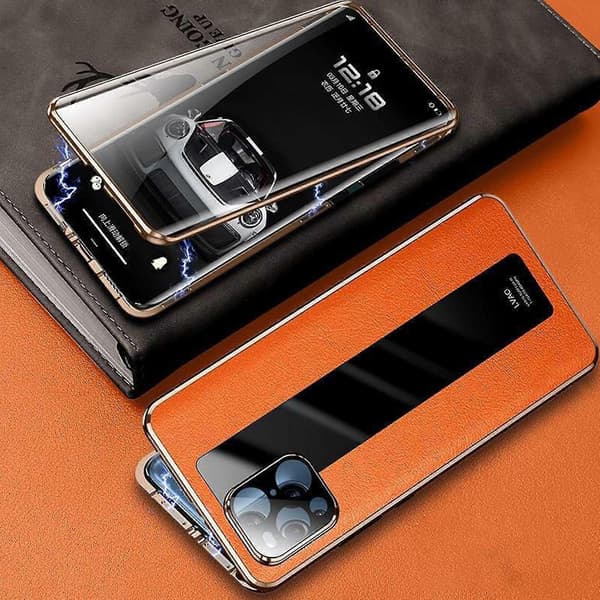 Magnetic Case Compatible With Iphone 12/12 Pro/12 Pro Max, Simple Leather Double-Sided Protection