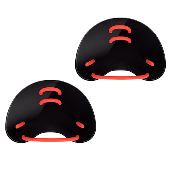 Svømmepaddler Svømmetræning Håndpaddler med justerbare stropper til voksne børn M Størrelse 14,8cmx10,8cm Sort