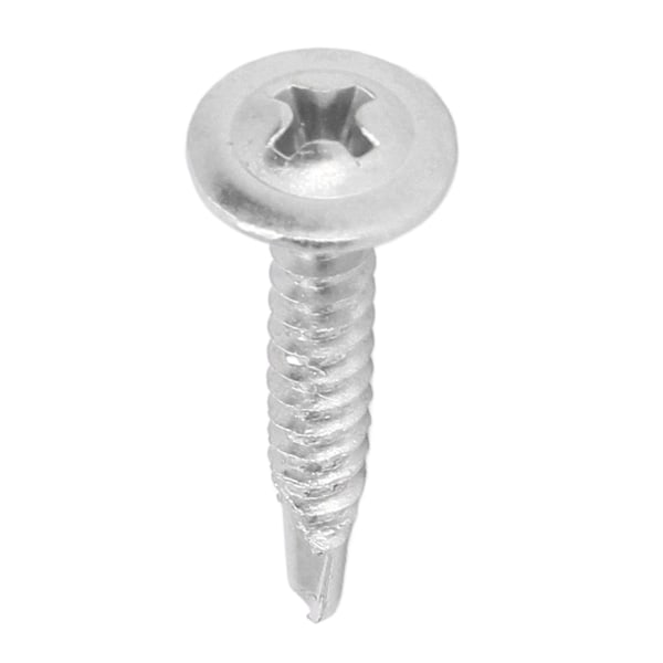 100 stk selvborende skruer med raskt kryss 410 rustfritt stål rundt skivehode festeutstyr 4,2x32 mm