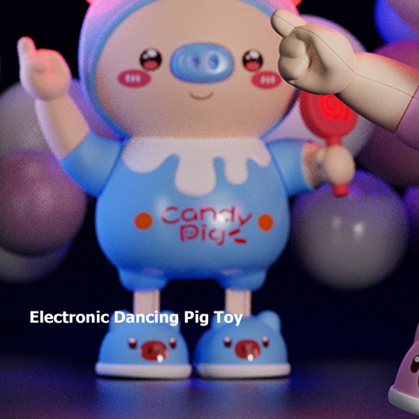 Cool Blue Interactive Dancing Piglet Toy med ljus och musik för barn Blue