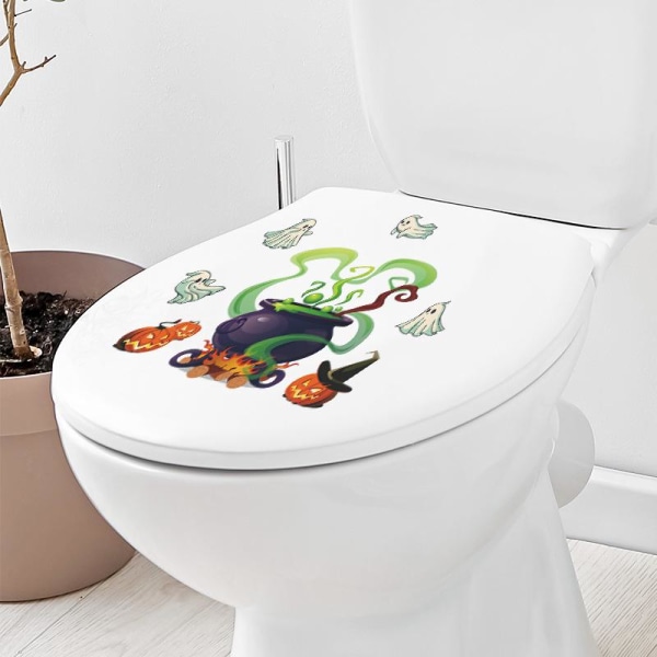 Halloween tegneserie gresskar heks suppe barnebad toalett hjemmedekorasjon veggklistremerker selvklebende