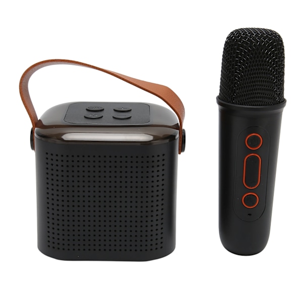 Karaoke Maskine Stereo RGB Lys Bærbar Bluetooth Højttaler med 1 Mikrofon til Hjemmefest Sort