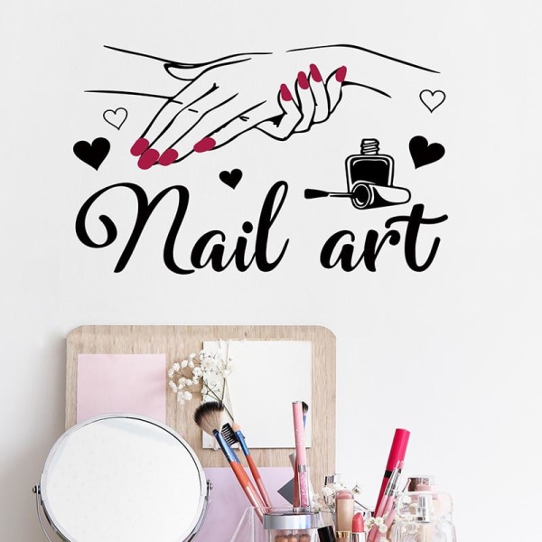 Nail art stickers nail art studio makeup bord hjemmebaggrund dekoration wallstickers