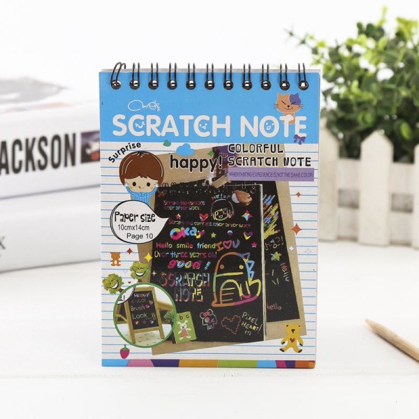 4 Bøger Scratch Malepapir til Børn, Håndlavet Kreativitet, Student Graffiti, Scratch Male Bøger, Farverigt Scratch Malepapir