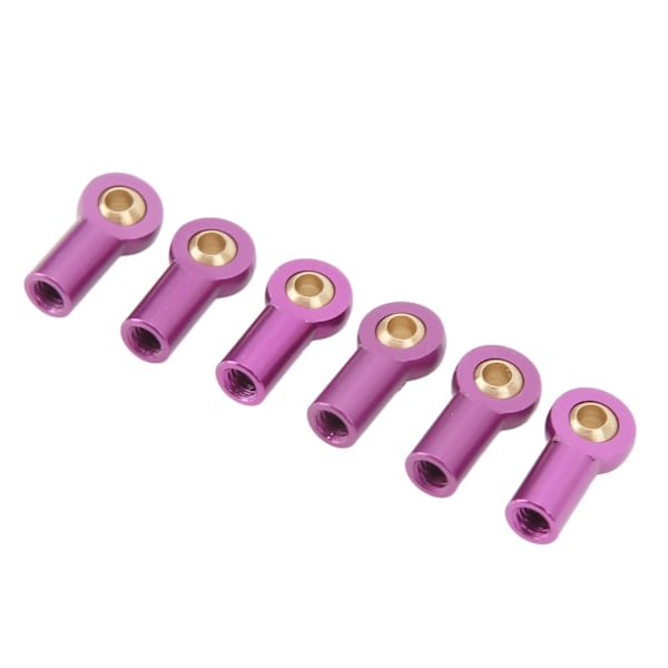 6 kpl Alumiiniseos M3 Link Rod Tie Rod End Pallopää Liitäntäpidike 1/10 RC-autolle Violetti