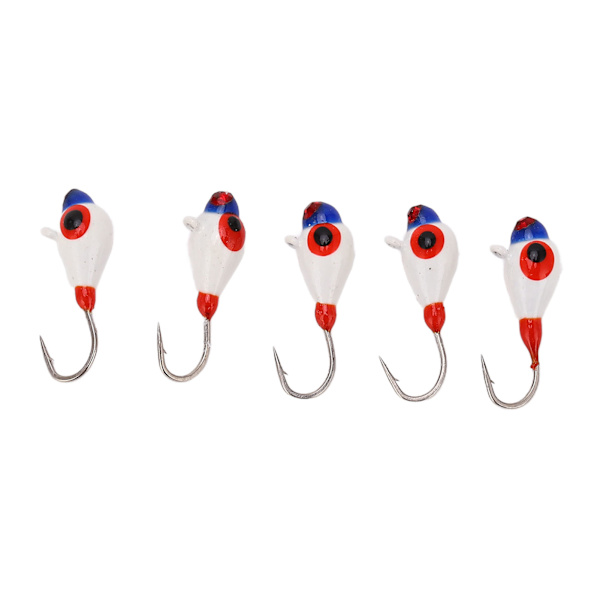 5 stk Isfiske Jiggsett Isfiske Abborr Kroker Vinterfiske Lokker 4MM
