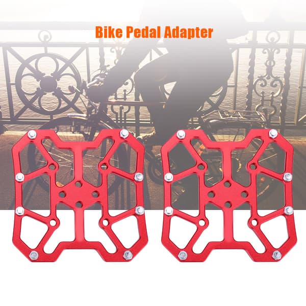 1 par aluminiumslegering cykelpedaladaptere til SPD (rød)