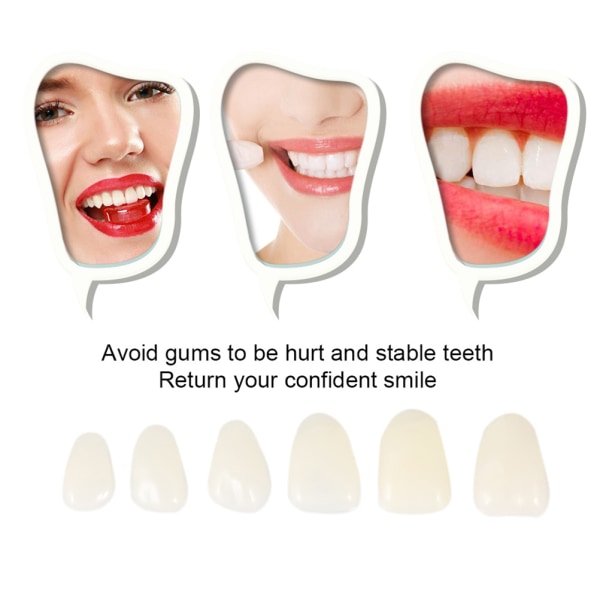 1 Låda Dental Tillfälliga Kronfaner Porslinständer Fram Baksida Molar Tänder