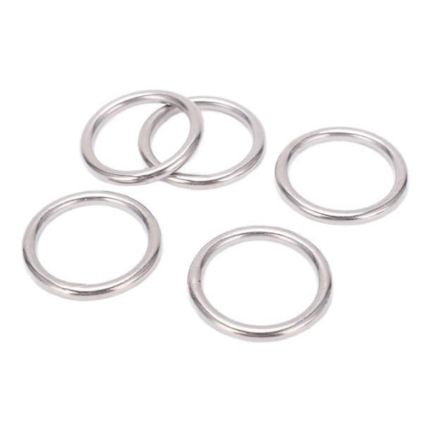 5 stk 304 rustfrit stål runde O-ringe til flere formål sømløs svejsning O-ring til yogaringer Hængekøje sejlads dykning 5x35 mm