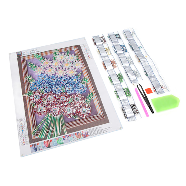 5D Rhinestone Målningskit Bra Vidhäftning Högupplöst Tryck DIY Rhinestone Konst Blomsterkit för Heminredning Gåvor
