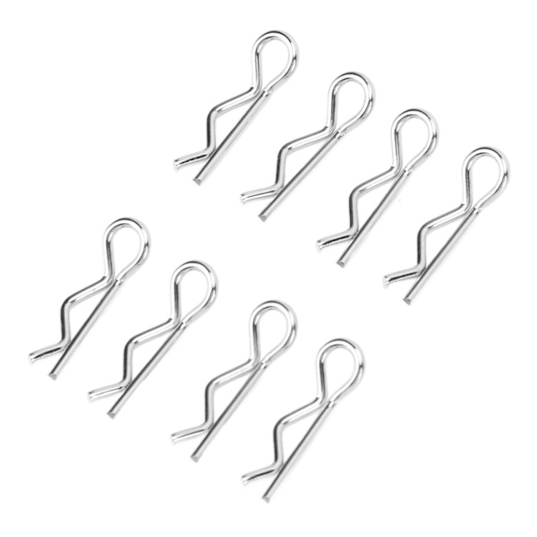 8 kpl RC-auton kori-kiinnikkeitä Pinssiä metallia ruostumatonta terästä R-leikkeitä 1/12 1/14 mittakaavan kauko-ohjattavalle autolle Universaali