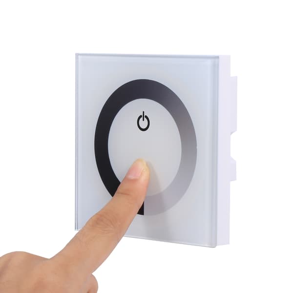 Ensfarget berøringspanel dimmer veggbryter kontroller LED lysstripe DC 12V-24V Hvit