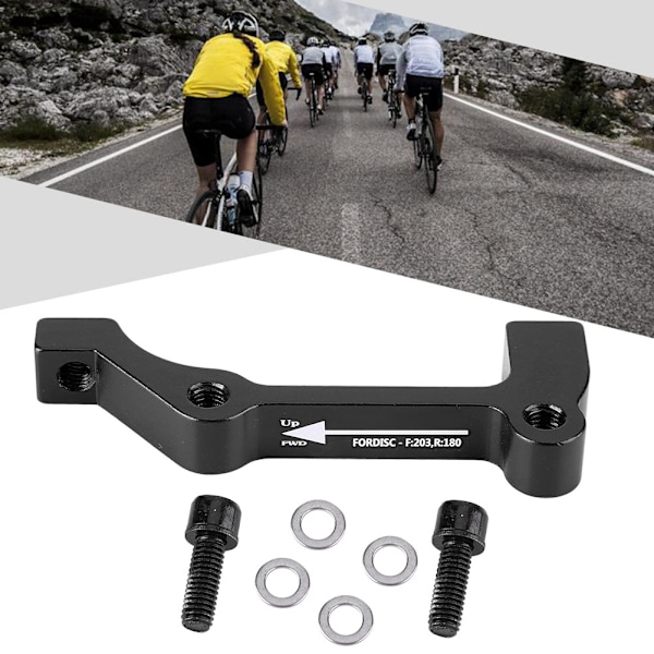 1 st Cykelskiva Cykelbromsfäste Bromsok Adapter PM A-F180 IS B-F203/R180 (B-F203/R180 Svart)