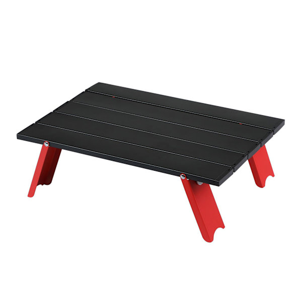 Litet hopfällbart bord för utomhusbruk i aluminiumlegering, bärbar hopfällbar campingbord för strandpicknick, svart rött