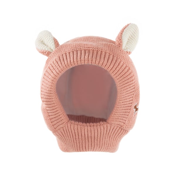 Lasten pusero neulottu hattu baby yksivärinen paksunnettu neulottu cap (vaaleanpunainen)