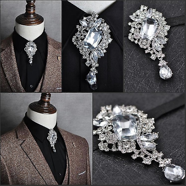 Luksus Rhinestone Bolo Sløjfe - Elegant Herresmykker til Bryllup og Forretningsbanketter CN3