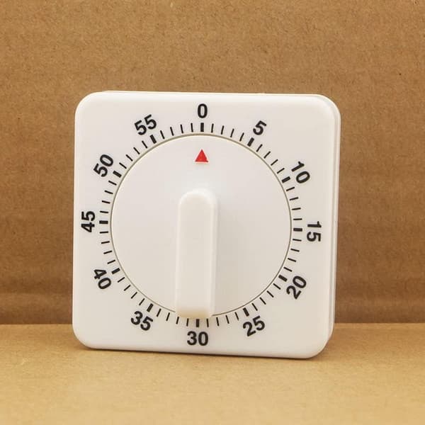 Mekanisk kökstimer, 60 minuters mekanisk timer för kök (1 st, vit)