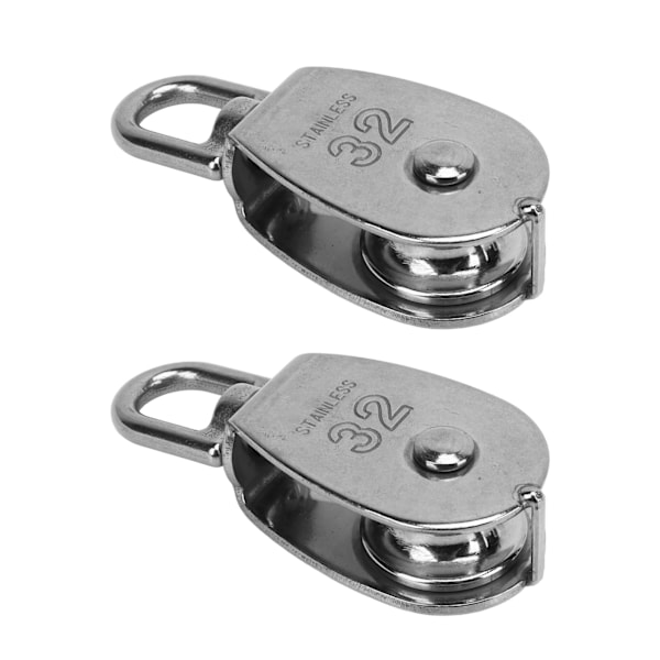2-pack Roterande Block med Hjul i 304 Rostfritt Stål, Enkelt Rep, Arbetsbesparande för Hemmafitness
