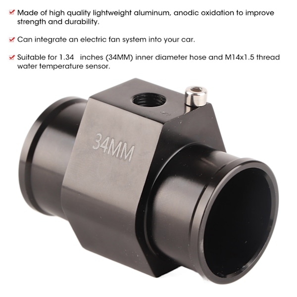 1,34 tommer M14x1,5 Vand Slange Kølemiddel Temperatursensor Adapter