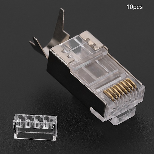 10 stk. Skjermet RJ45 8P8C CAT7 30GIP Kommunikasjonsnettverk Serverkontakter Ethernet-kabel RJ45