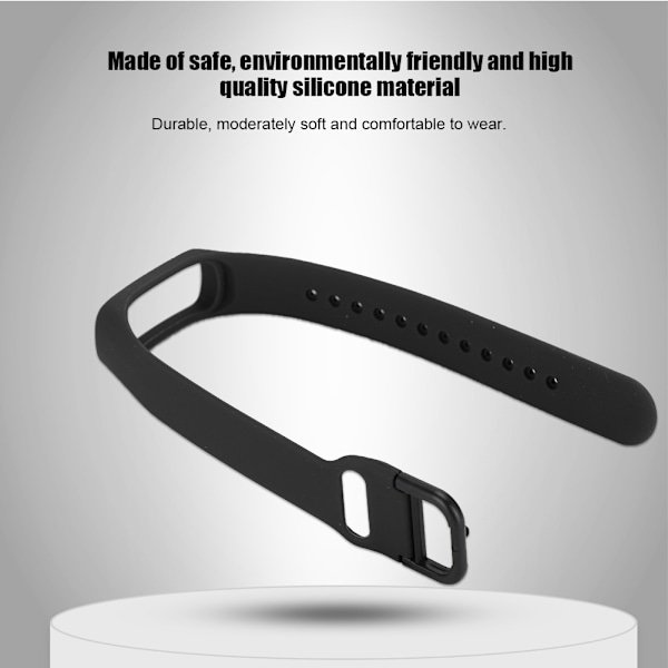 Yksiosainen yksivärinen silikoni kellon ranneke Samsung Galaxy Fit-e SM-R375:lle (Musta)