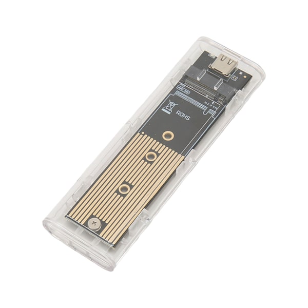 M.2 NVMe SATA SSD-hölje NVMe till USB C 3.1 10 Gbps Transparent Hölje Stödjer M‑Key B+M Key UASP Trim för 2230 2242 2260 2280 SSD