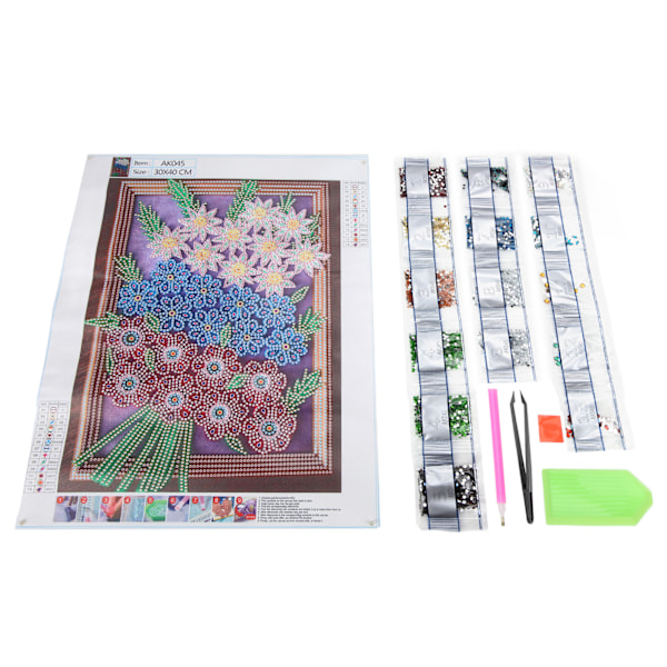 5D Rhinestone Målningskit Bra Vidhäftning Högupplöst Tryck DIY Rhinestone Konst Blomsterkit för Heminredning Gåvor