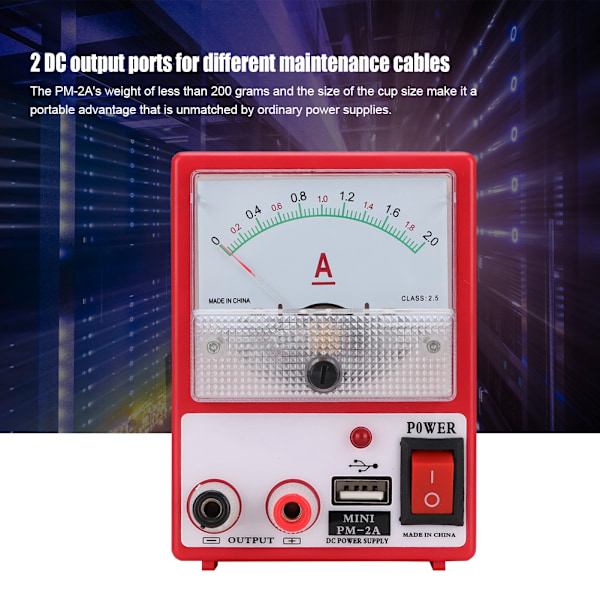 PM-2A Mini Portabel Multifunktionell Intelligent Strömförsörjning Voltmeter för Mobiltelefon