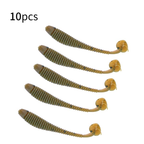 10 STK 5 cm bløde kunstige fiskelokker, ormeagn, fiskegrej tilbehør A