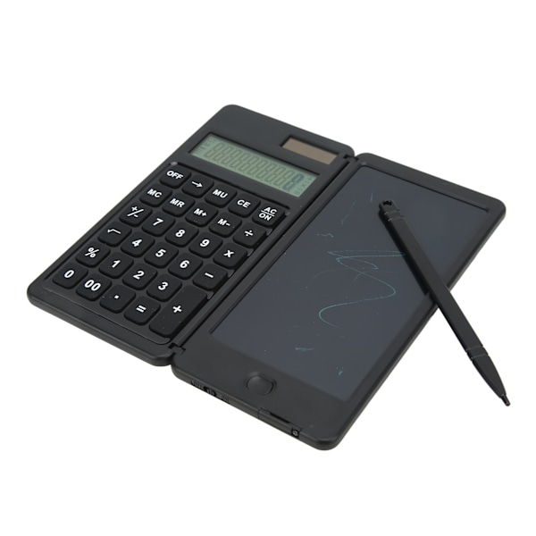 Lommeregner Notesblok 10-cifret Display Dobbelt Strømforsyning 128g Multifunktionel Solar Folde Lommeregner til Kontor Skole Hjem
