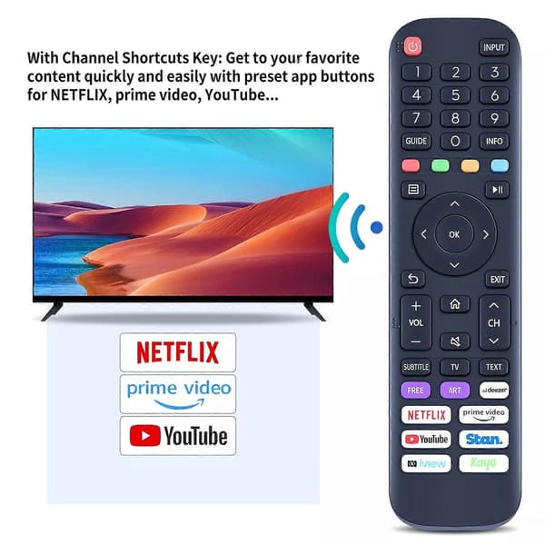 Typ A EN2AB30H Remote Control Replacement for Hisense TV Universal Remote Control