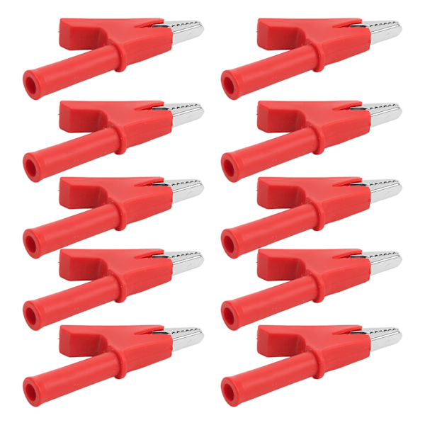 10 kpl krokotiilipidikkeen testauspuristin 10 mm aukko 10 A 4 mm: set pistorasiatarvikesarjalla KitRed