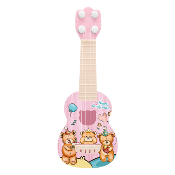 Toddler Ukulele Gitarr Leksak Tecknad Mini 4 Strings Barn Barn Utbildning Lärande Musikinstrument Little Bear Mönster