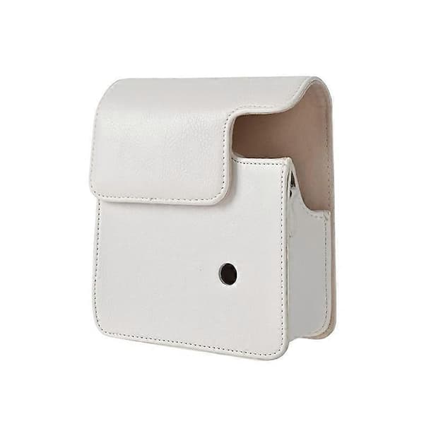 PU Leather Protective Case for Fujifilm Instax Mini 40 Camera Bag with Shoulder Strap - White