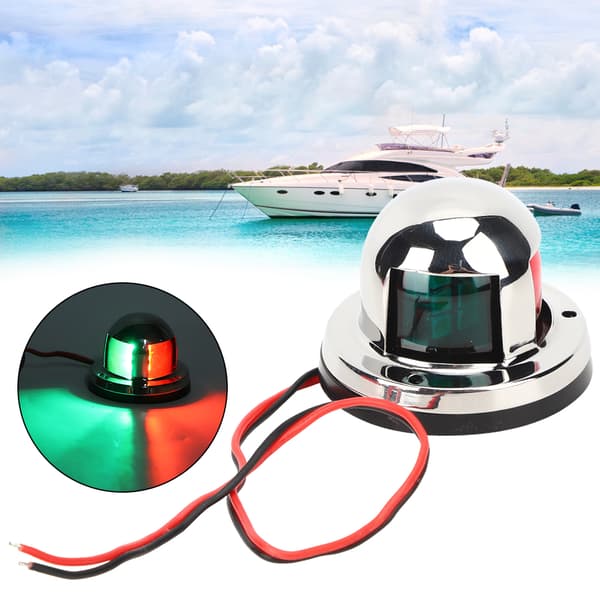 Bærbar Yachtskibs Signallampe i Rustfrit Stål 12V Indikator Navigations LED Lys