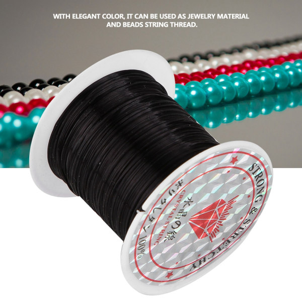 Crystal Line Beads String Wire - Svart (5 rullar)