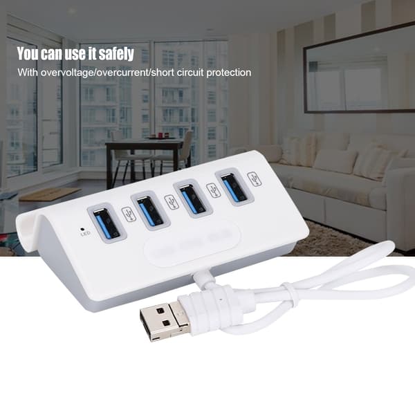 4 Port USB Hub Multiple Interfaces OTG Hub Adapter Til Telefon Tablet Desktop