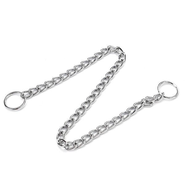 Hundhalsband Kedja Järn Sömlös Svetsning Bittbeständig Husdjur Metallhalsband Krage för Husdjur Hund Katt Silver 0,35x60cm/0,14x23,6in