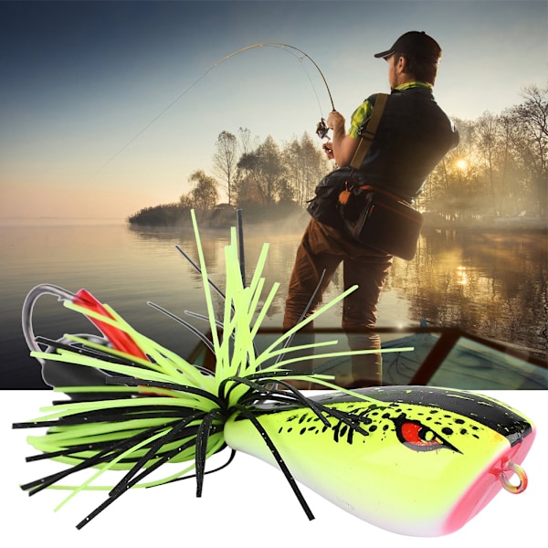 Lure artificiell ormhuvudformad groda mjukt bete med krokfisketillbehör (006)
