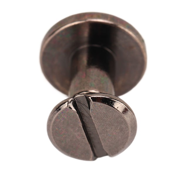 200 Set Chicago Skruvar 9.5x8mm DIY Uniform Beläggning Mässing Läderskruv Nitar Runt Huvud Kopparnitar Fästelement Svart Silver
