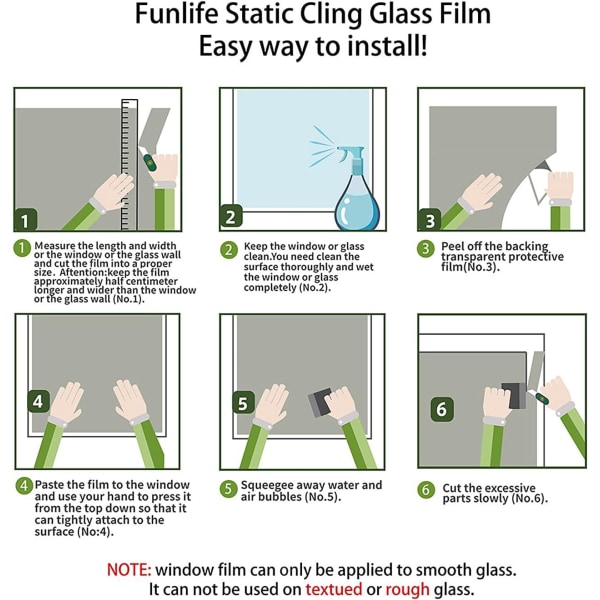 Vihreä lasimaalauskalvo (45*100cm) tarttumaton staattinen ikkunakalvo kodinsisustus UV-esto Yksityisyys thermal Vihreä lasi