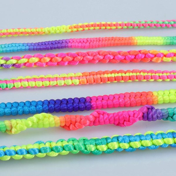7 färg garn handvävt rep DIY färgglada armband Amazon Hot Selling Rainbow Woven Armband