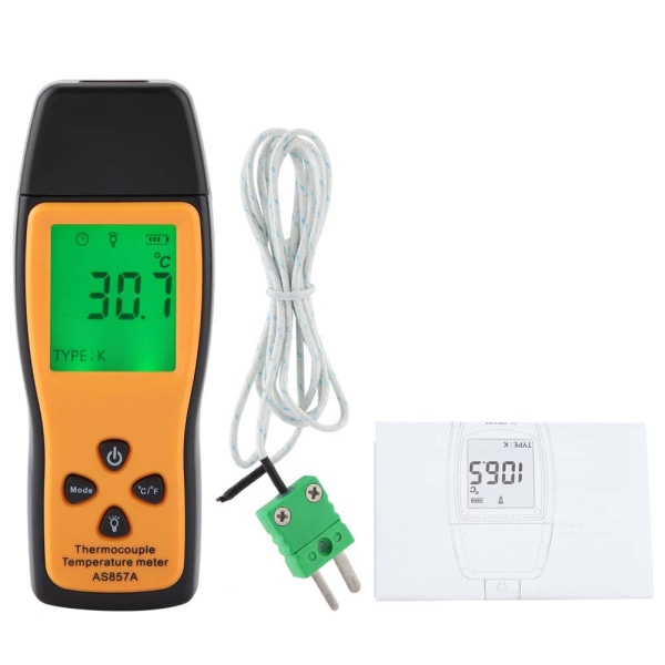 SMART SENSOR AS857 Digital LCD Termometer Temperaturmätare med K-typ Termoelement